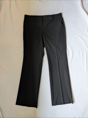 Ann Taylor Devin Fit Black Straight-Leg Dress Trousers